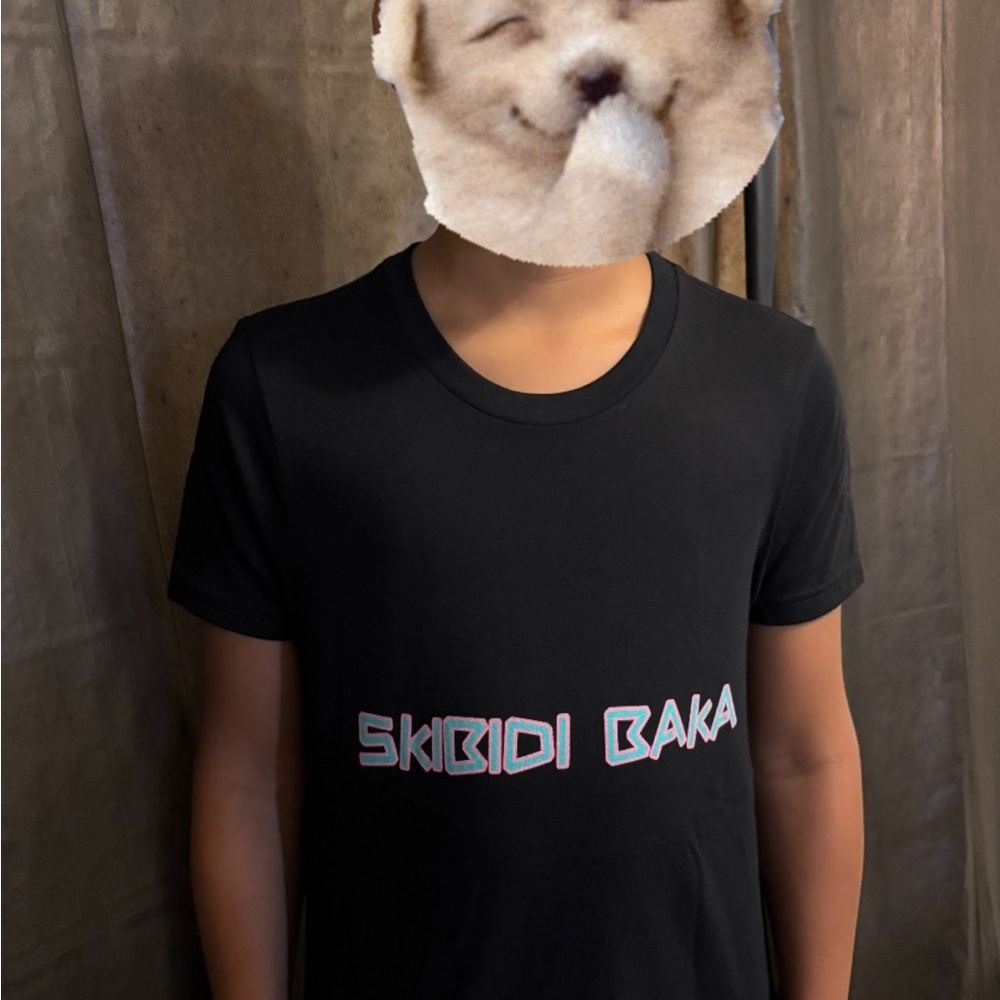 Black Graphic Kids T-Shirt- SKIBIDI BAKA